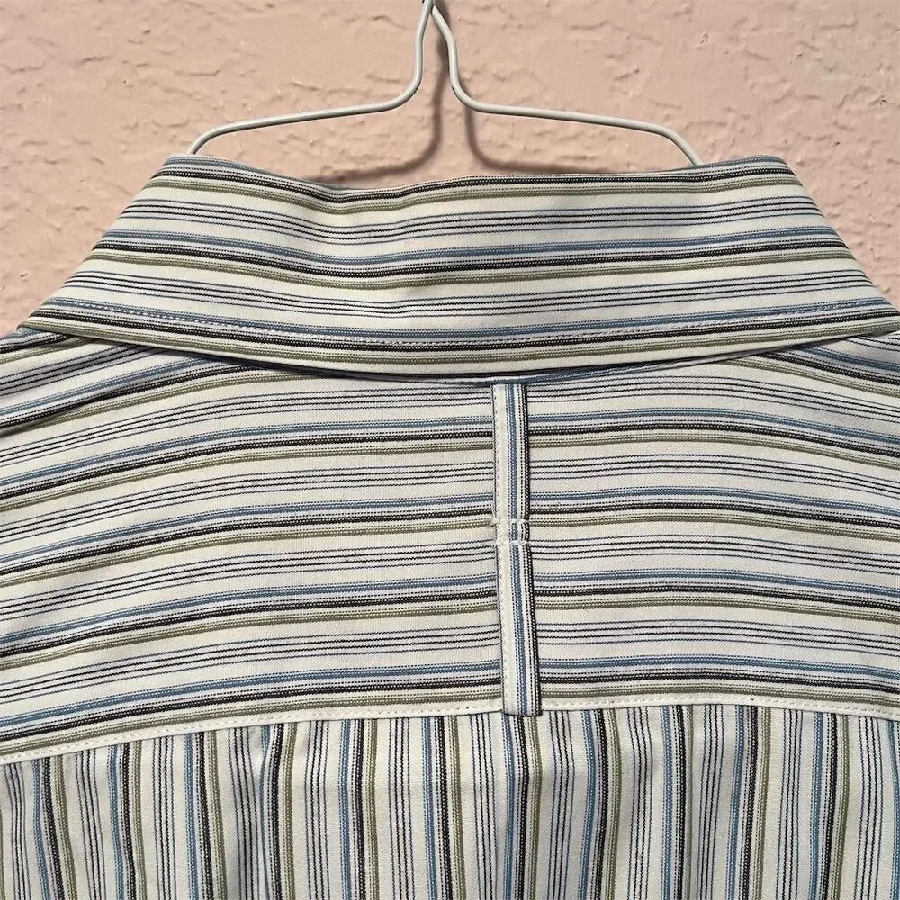 *30off3*NWOT. Banana Republic Men's XL Blue Striped Long Sleeve Button-Up Shirt.
